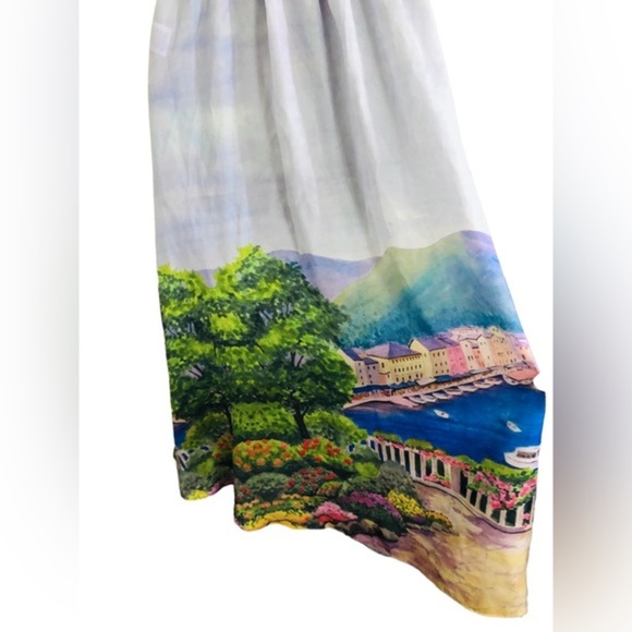 Rachel Zoe European riviera print light blue swing skirt size XS new - Picture 4 of 15